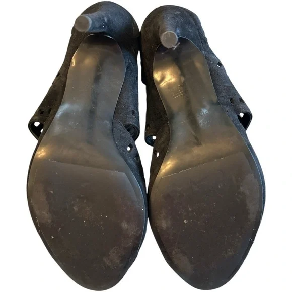 Zara Women's Black Lazer Cut Out Lace Up Shoes Heels Stilettos Size US 7.5 - Picture 6 of 7